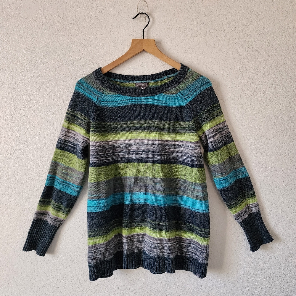 Eddie Bauer Women's Large Striped Pullover Sweater